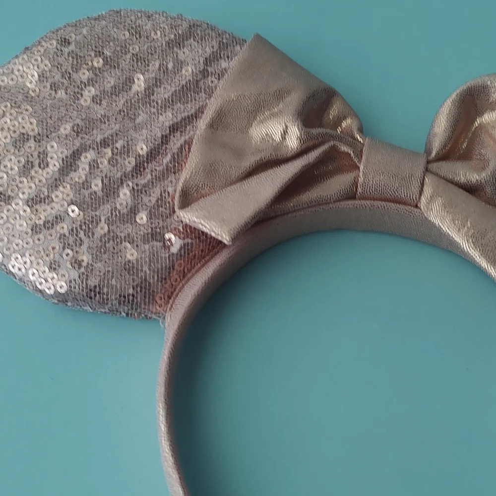 Sparkling Silver Sequin Mouse Ears Headband